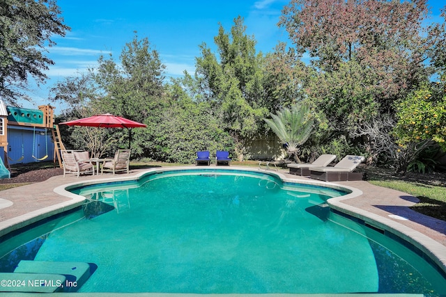 view of pool with a patio