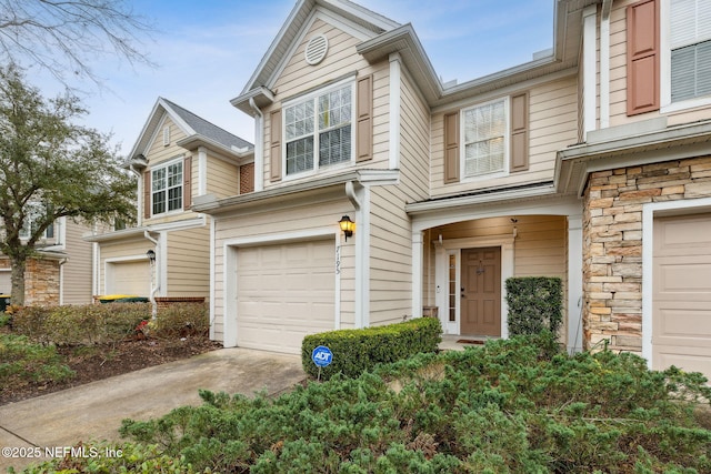 view of property with a garage