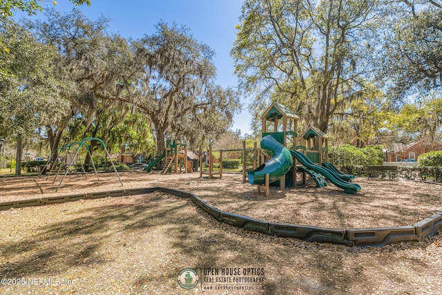 view of community jungle gym