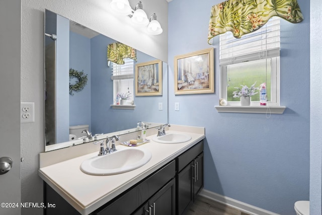 bathroom featuring toilet and vanity