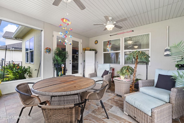 view of patio / terrace with ceiling fan