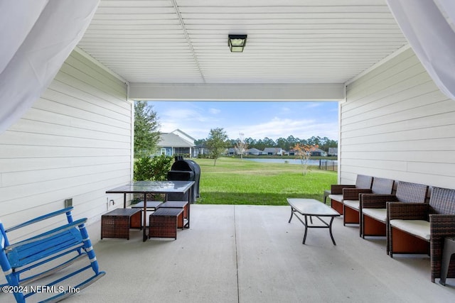 view of patio with area for grilling