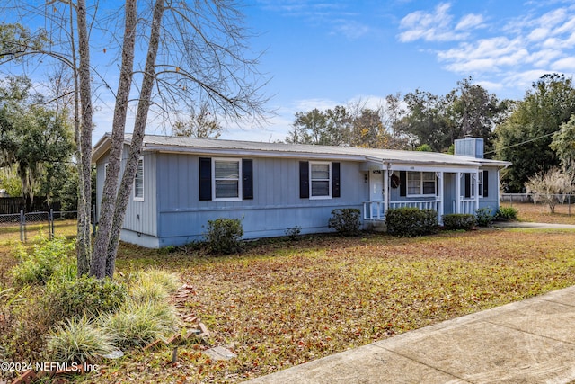 view of single story home