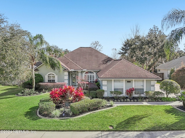 ranch-style house with a front yard