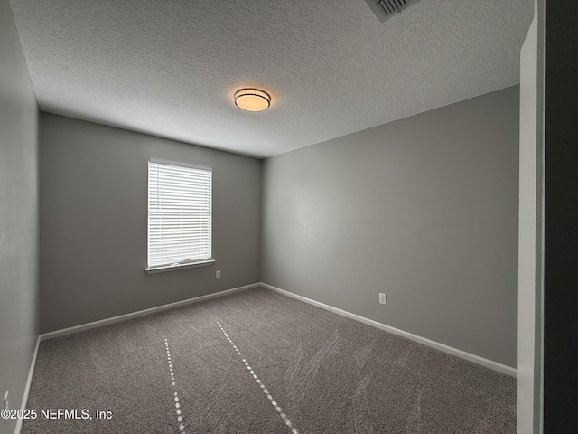 empty room featuring carpet flooring and a textured ceiling