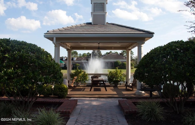 view of patio / terrace with a gazebo