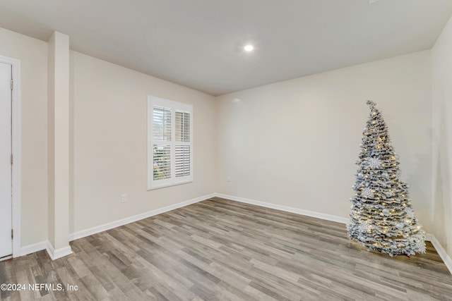 empty room featuring light wood-type flooring