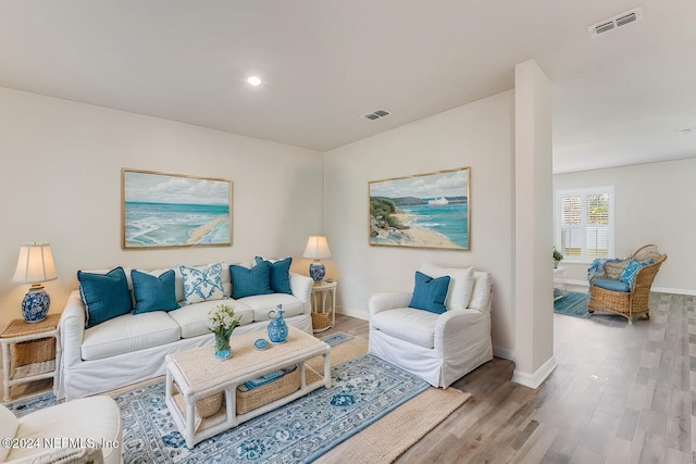 living room featuring hardwood / wood-style floors