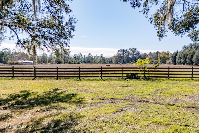 view of yard with a rural view