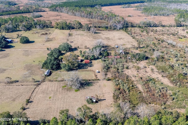 bird's eye view with a rural view