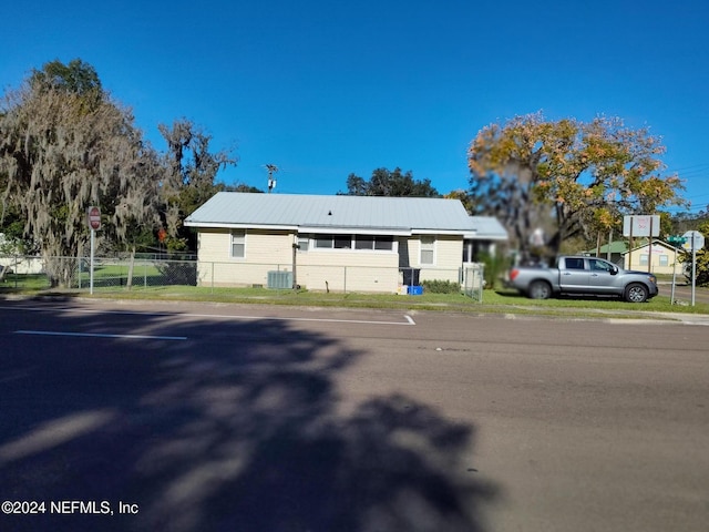 view of front of property with central AC