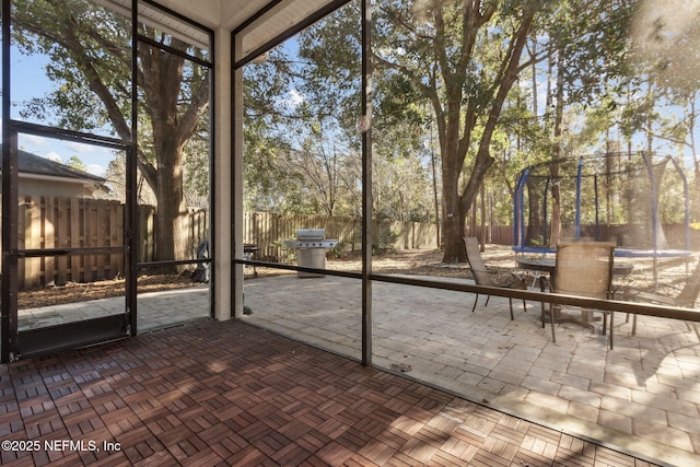 view of unfurnished sunroom