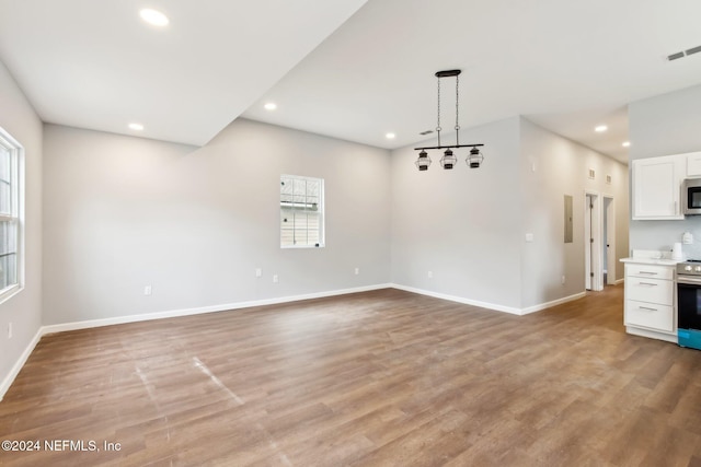 interior space with light hardwood / wood-style flooring