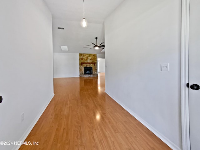 hallway featuring light hardwood / wood-style floors