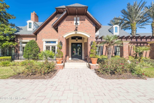 view of front of home with french doors