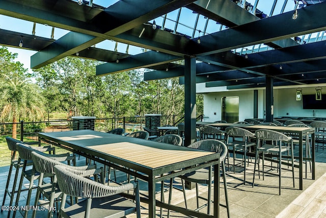 view of patio featuring outdoor dining space