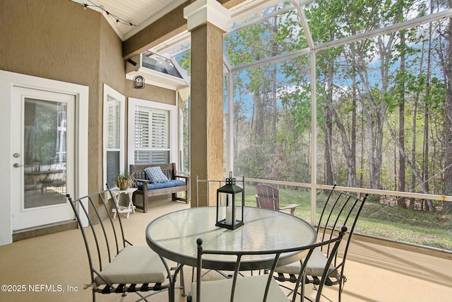 view of sunroom