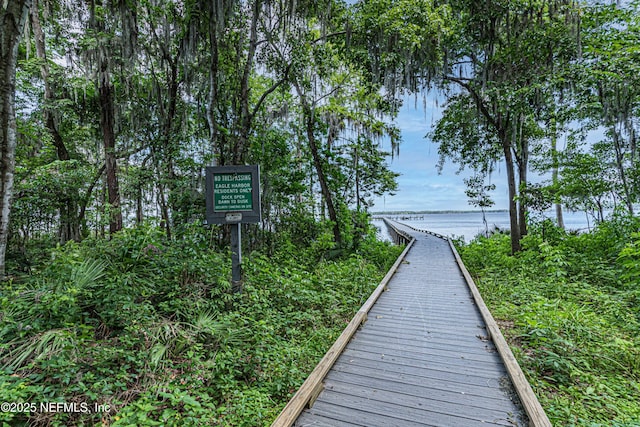 view of property's community with a water view