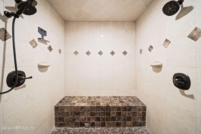 full bathroom with a tile shower