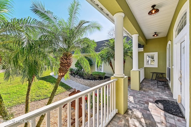 balcony with covered porch