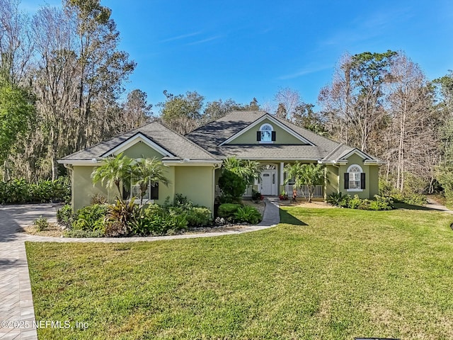 view of front of house featuring a front yard and a porch