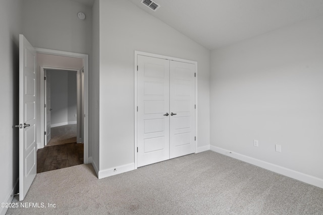 3245 Winding Creek Pl, Green Cove Springs, FL 32043 - unfurnished bedroom featuring visible vents, a closet, carpet flooring, and vaulted ceiling