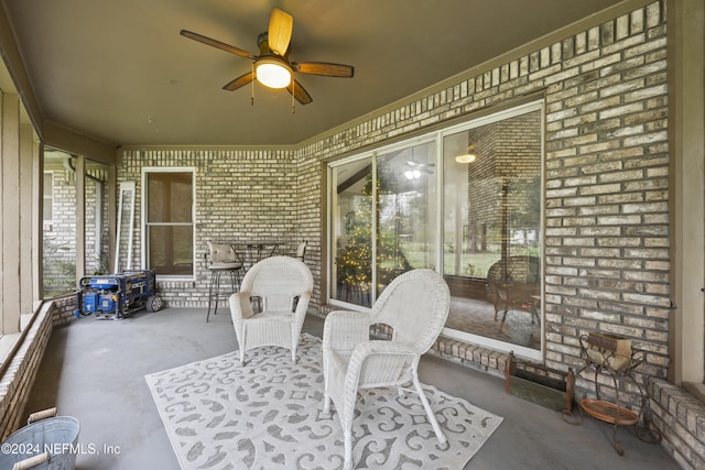 view of patio / terrace with ceiling fan