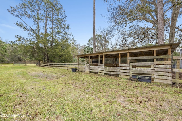 exterior space with an outbuilding