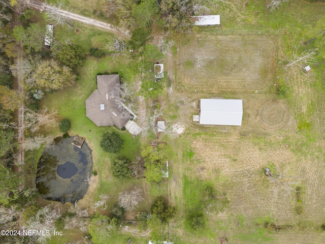 drone / aerial view with a rural view