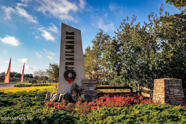 view of community sign