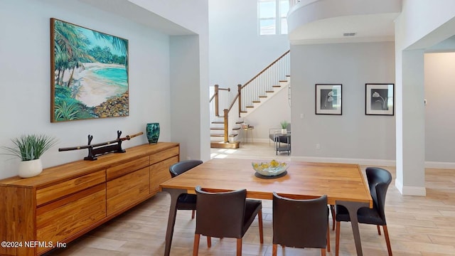 dining room with light hardwood / wood-style floors