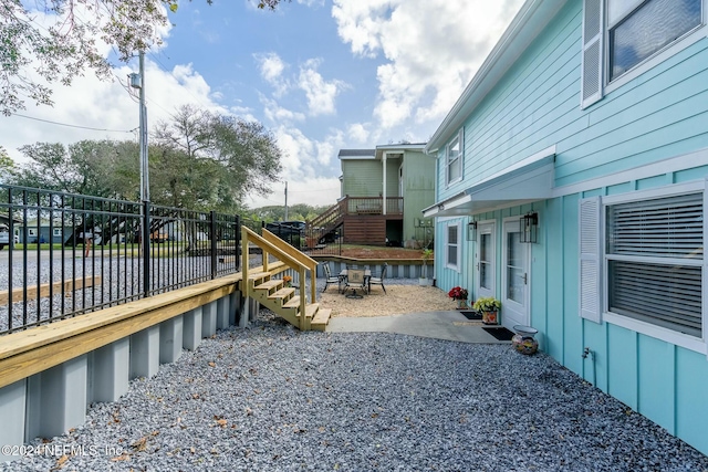 view of yard with a deck