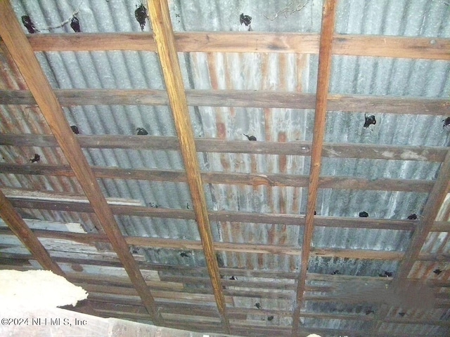 view of unfinished attic