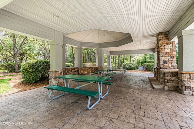 view of patio / terrace featuring a gazebo