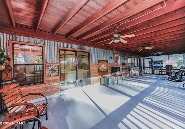 view of patio with ceiling fan