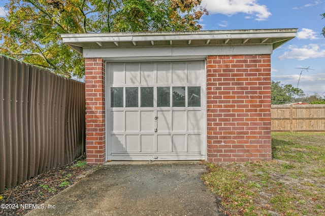 view of garage