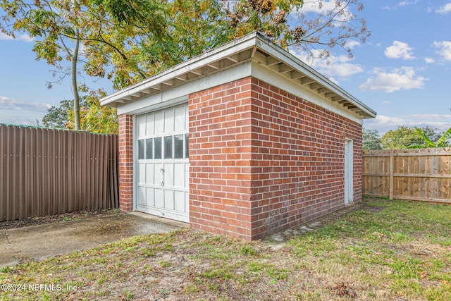 view of garage