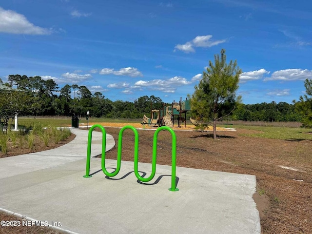 view of community jungle gym