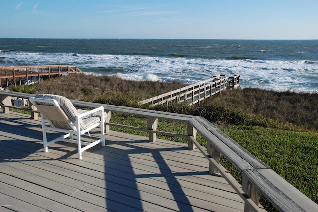 exterior space with a view of the beach