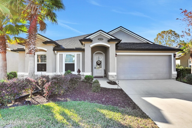 view of front of house with a garage