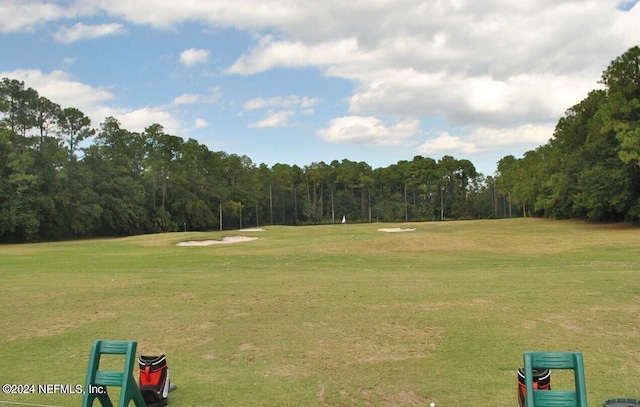 view of property's community featuring a lawn