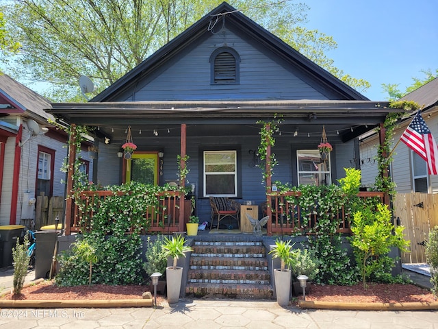 view of front of property with a porch