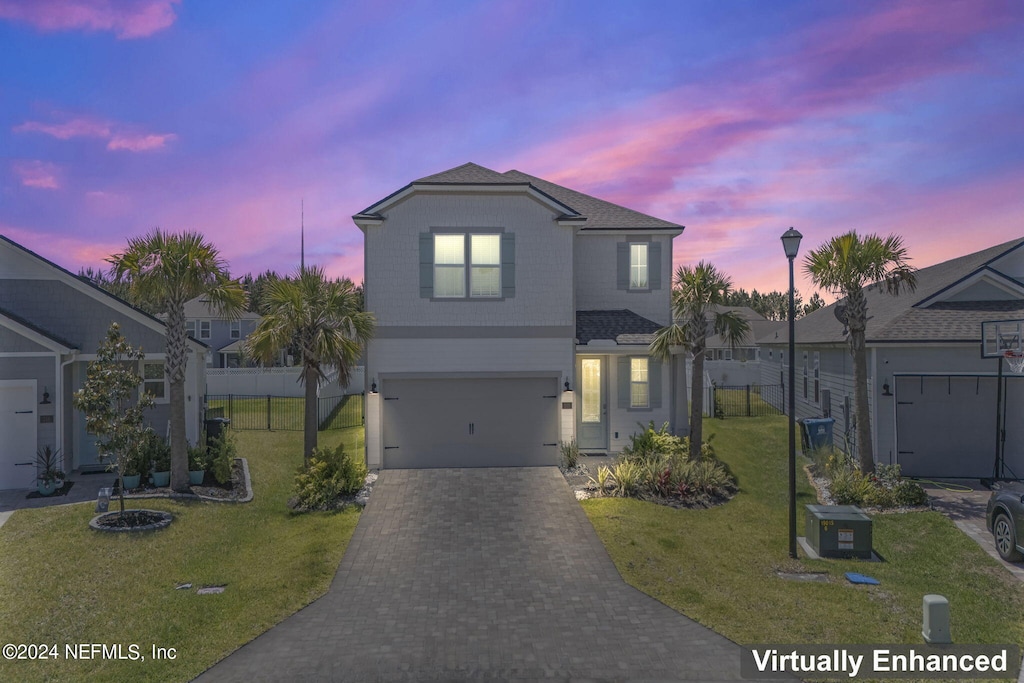 112 Thornley Ln, Saint Augustine, FL 32092 - traditional-style house with decorative driveway and a garage