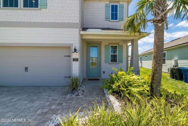 entrance to property with a garage