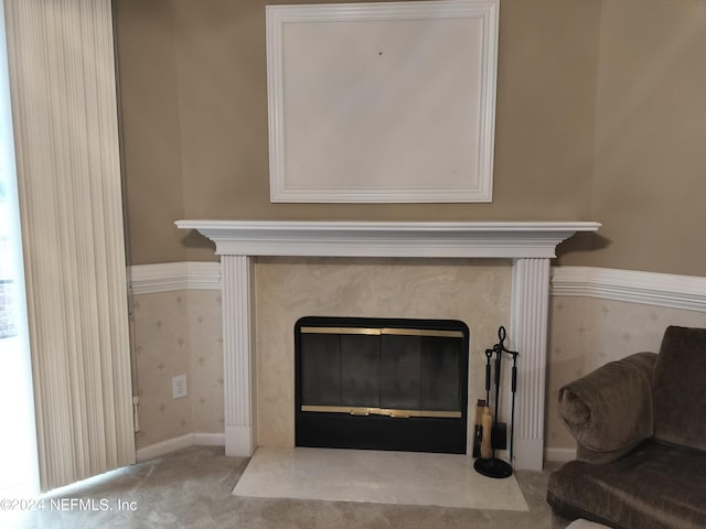 2546 Willow Creek Dr, Fleming Island, FL 32003 - detailed view of a fireplace and carpet floors