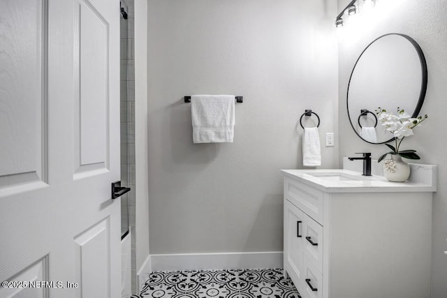 bathroom featuring vanity and tile patterned floors