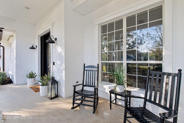 view of patio with a porch