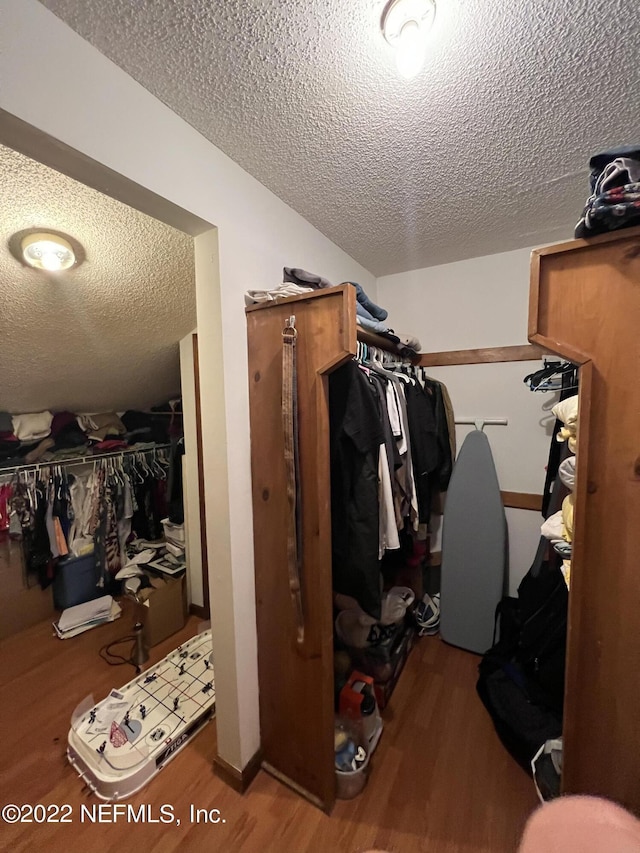 spacious closet with hardwood / wood-style flooring