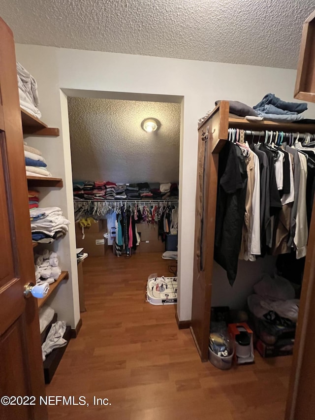 spacious closet featuring light wood-type flooring