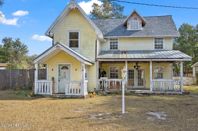 view of front of property with covered porch